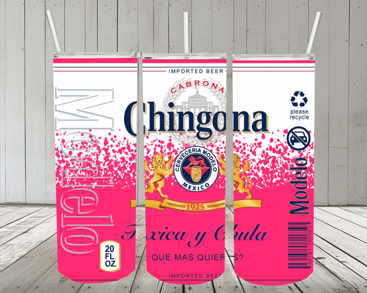 Beer Pink 20oz Skinny Tumbler or Design