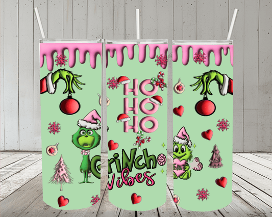 Grinch 20oz Skinny Tumbler or Design