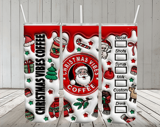 Christmas Santa 20oz Skinny Tumbler or Design